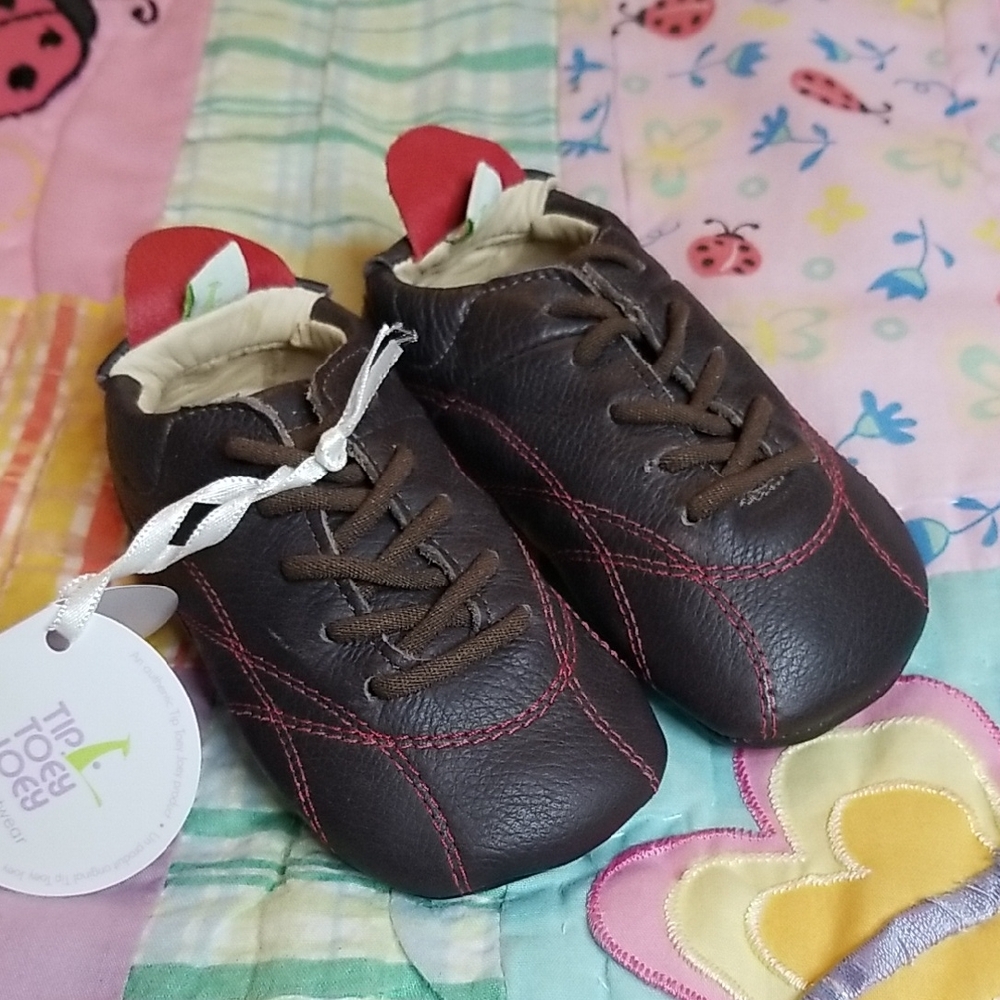 New Tip Toey Joey Brown Leather Kids Shoes